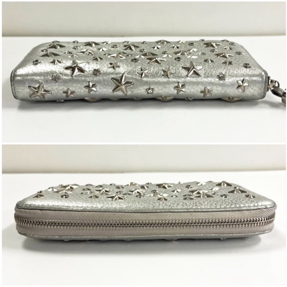Jimmy Choo Silver Star-Studded Wallet